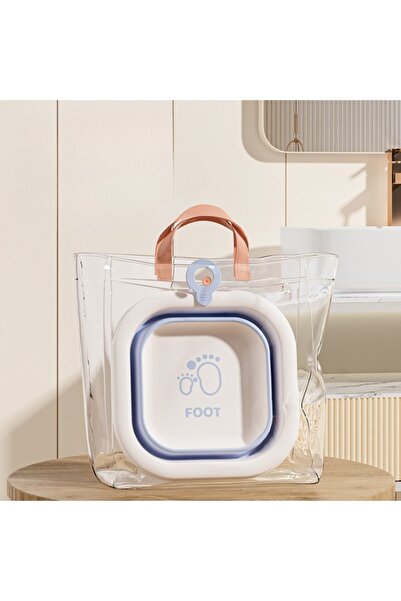 Flippy Foldable Baby Bath Tub, Square Foot Model, Blue, 30x30x3.5 cm, 3.5 L