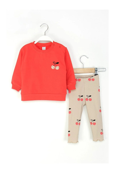 QUEEN KİDS طقم كوين كيدز للبنات M9832 باللون الأحمر