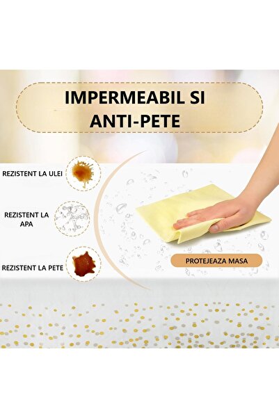 Flippy Τραπεζομάντιλο, Flippy, PEVA, Ροζ Πουά, 137 x 274 cm, Αδιάβροχο, Μαύρο