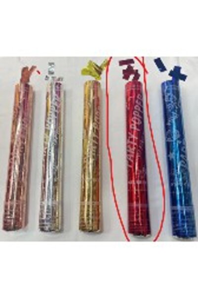 Flippy Σωλήνας κομφετί, Flippy, Party Popper, 30x5 cm, Λαμπερό πυρίμαχο κομφετί, με περιστρεφόμενη απελευθέρωση, Κόκκινο