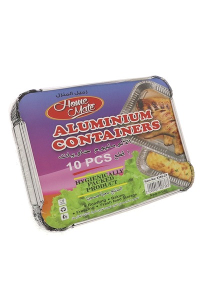 Homemate عبوات ألومنيوم من هوم ميت، ١٠ قطع، سعة كل منها ٦٥٠ مل | صواني تخزين ...