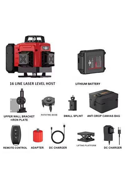 Denx DX3308 3D-4D Laser Level Meter – High Precision ±0.22mm, 20m Working Range, Rechargeable Battery