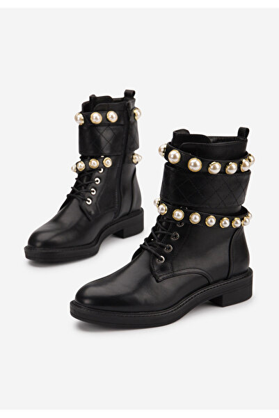 B T Shoes černé šněrovací kotníkové boty Mergana V2