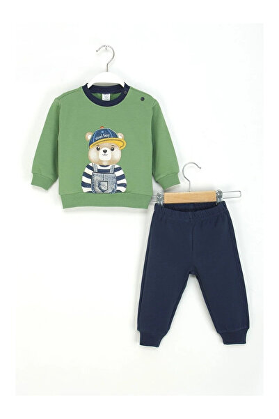 QUEEN KİDS طقم كوين كيدز بيبي بوي 4082 باللون الأخضر