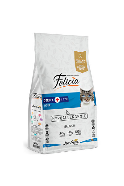 Felicia 12 Kg Yetişkin Somonlu Az Tahıllı HypoAllergenic Kedi Maması