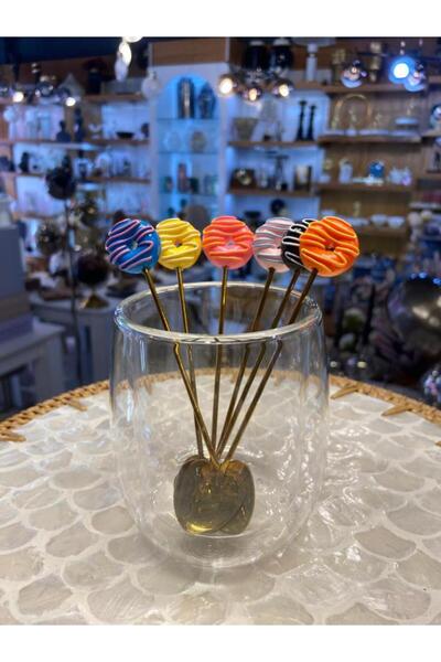 ACAR ALTIN DONUT DESEN 6'LI KAHVE/ÇAY KAŞIK