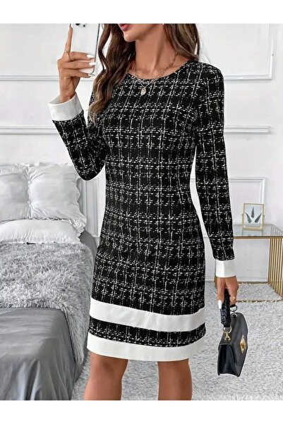 Kokosh moda Γυναικείο φόρεμα με υφαντό λαιμόκοψη ριγέ