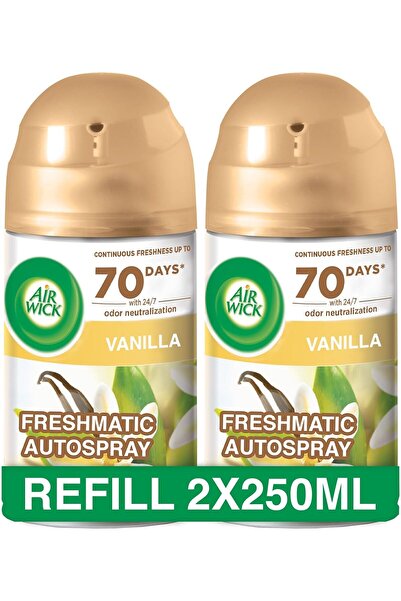 Air Wick عبوة إعادة تعبئة بخاخ معطر جو فريش ماتيك، برائحة الفانيليا، 250 مل × 2