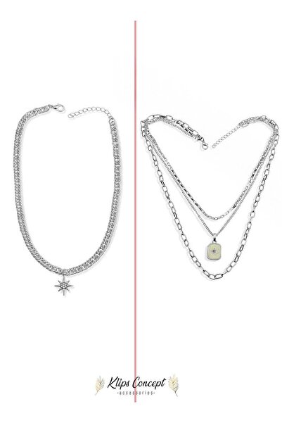 Klips Concept Dörtlü Kombin Kuzey Yıldızı Kolye