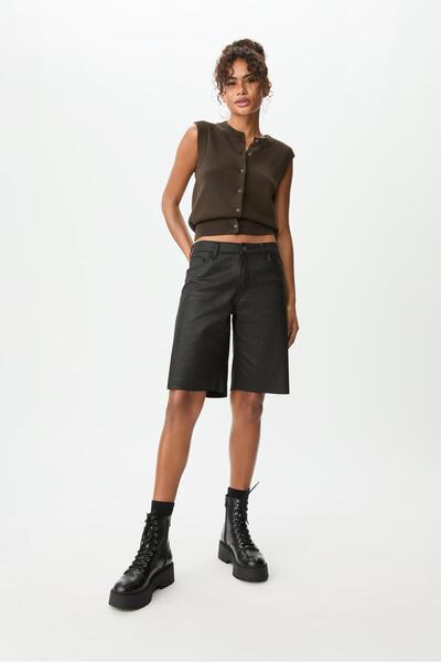 Stradivarius Mumlu Görünümlü Jean Bermuda