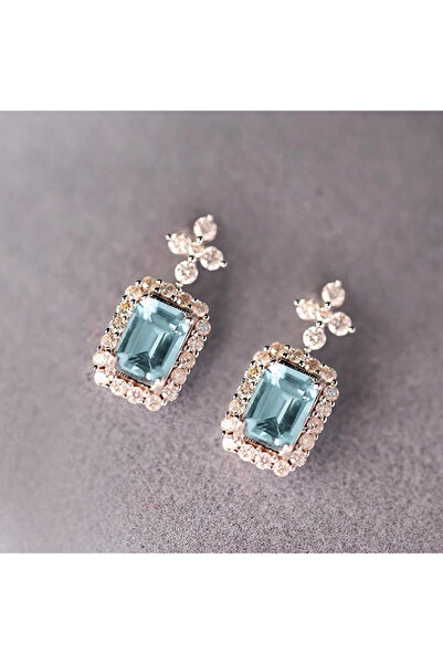 Choice E3583 Huitan Exquisite Light Blue Drop Earrings for Women Newly Flower...