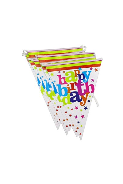 Flippy Set of 10 Banner Flags Flippy, Happy Birthday Collection, 270 cm, Crepe Paper, Multicolor