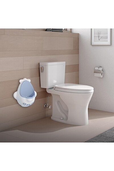 Flippy Dalip Boys' Urinal, Airplane Shape, 0-8 Years, Wall-Mount, Brush Included, 29x33.5 cm, White/Blue
