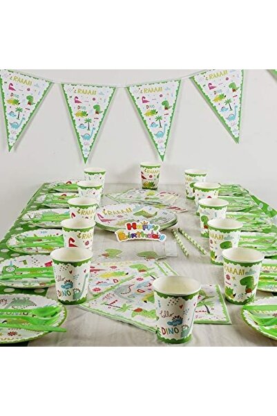 Flippy Dino Park Table Accessories Set, 136 Pieces, Multicolor
