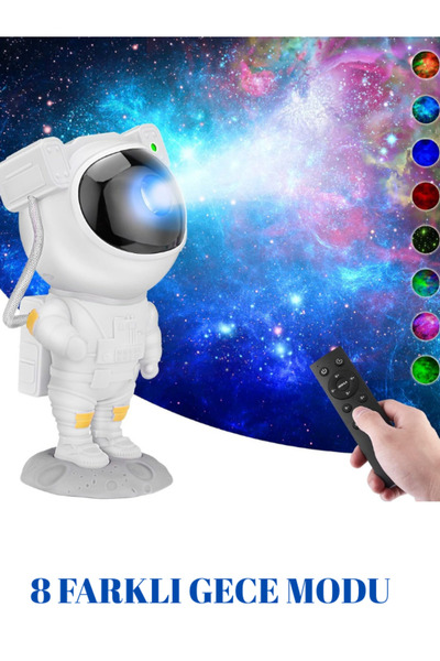 teknozeel Astronot Gece Lambası , Galaksiler Ve Yıldızlar Gökyüzü Projeksiyon Işığı - Kumandalı