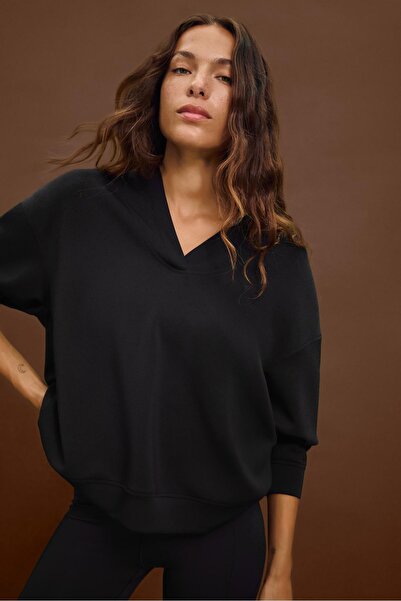 Stradivarius Soft-touch oversize hooded sweatshirt