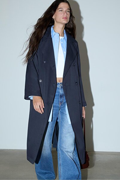 Stradivarius Long loose-fitting oversize trench coat
