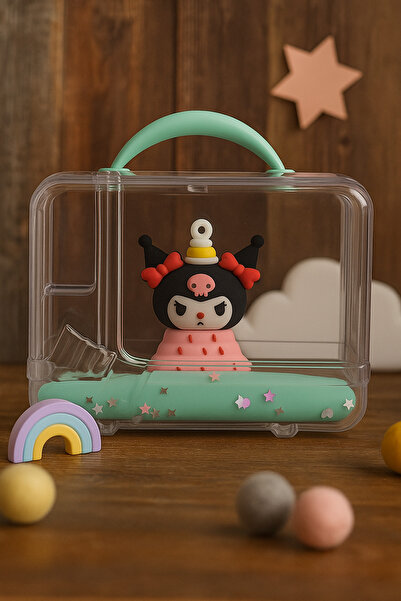 uğurlu dükkan حافظة أقلام مربعة باللون الأسود والبنفسجي