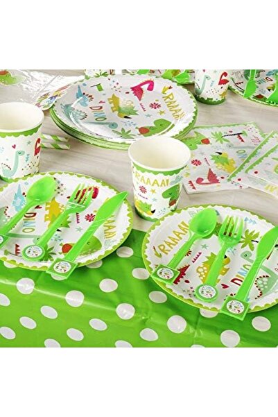 Flippy Dino Park Table Accessories Set — 82 Pieces, Multicolor