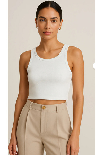 greymoda Women's Ribbed Crop Top