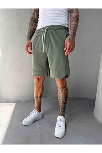 KağanKY Σορτς από ύφασμα ζακάρ χακί