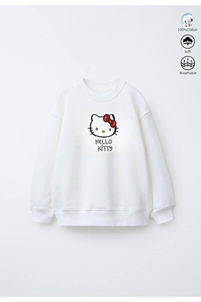 daisydolly Kız Çocuk 3 İplik Şardonsuz Pamuklu Sweatshirt