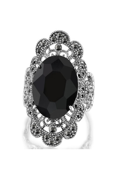 Choice 9 T0558 Huitan حلقات أكريليك سوداء بيضاوية كبيرة بتصميم مجوف إكسسوارات بانك للنساء حلقات مبالغ فيها