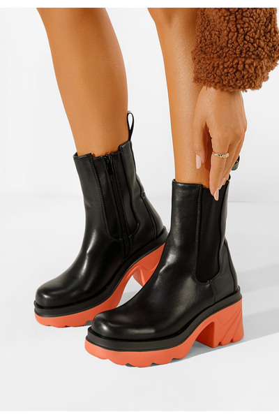 B T Shoes Růžové dámské polokozačky Kaylin V2