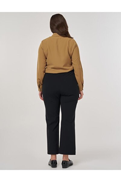 Kayra High Waist Wide Leg Trousers Black