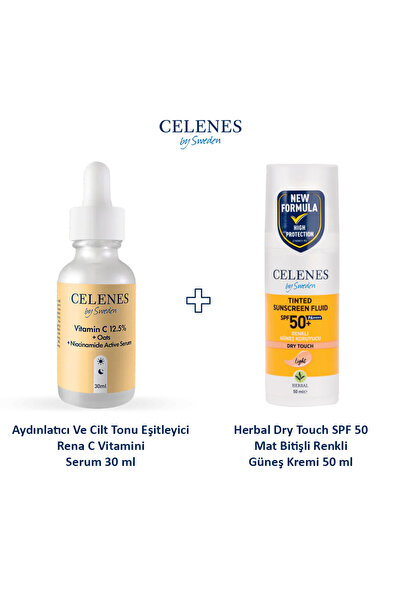celenes by sweden Rena C Vitamini Serum 30 ml + Herbal Dry Touch SPF 50 Mat B...
