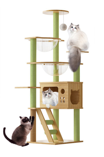 KidLe Cat Tree Cat Climbing Frame with Space Capsule Scratching Post Cat House Cat Toys