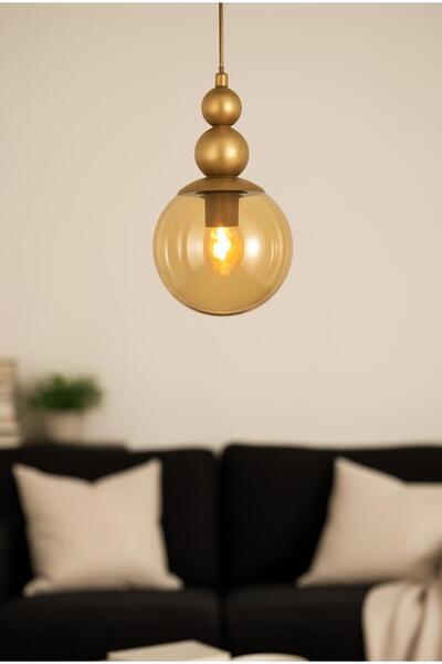 VENON KardanAdam Tekli Spor Tekli Sarkıt Avize Eskitme Bal Glop Camlı Salon M...