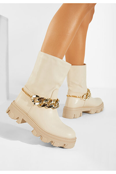 B T Shoes Béžové dámské kotníkové boty Julieta