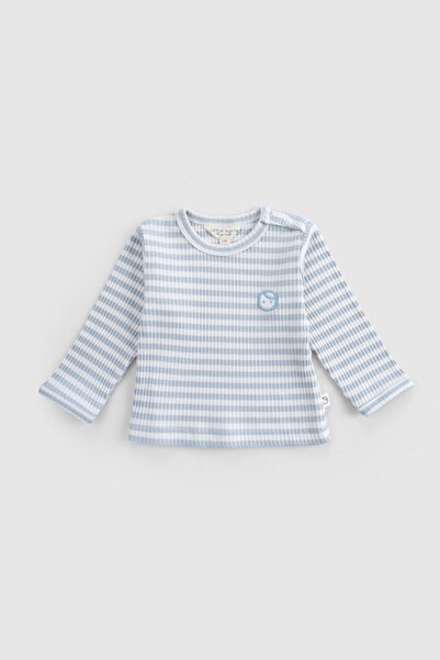 Little Gusto Organik Pamuklu Kaşkorse Modal Mavi Bebek Takımı