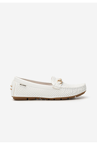 B T Shoes μοκασινια καλοκαιρινα Aishani λευκά