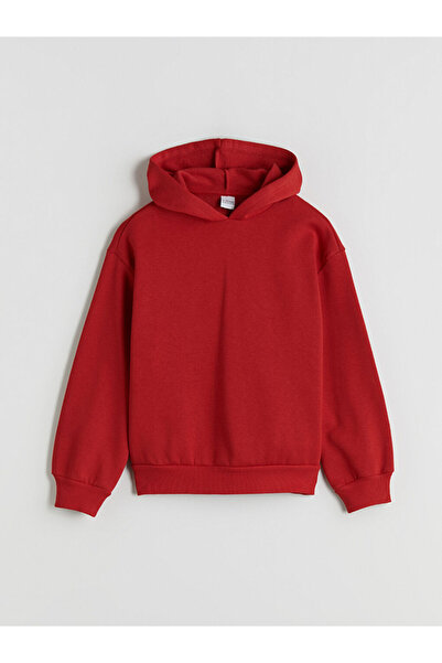 LC Waikiki Red Hooded Girl's Sweatshirt