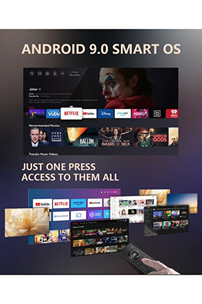 OEM Φορητός βιντεοπροβολέας Aokang AK-26 Smart LED, 350 ANSI Lumens, Android 9.0, WiFi, Bluetooth 5.0