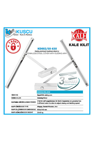 Kale Kilit Гідравліка для розсувних дверей Нержавіюча кришка № 3 (СРІБЛО) 20-65 КГ / KD002/50-630