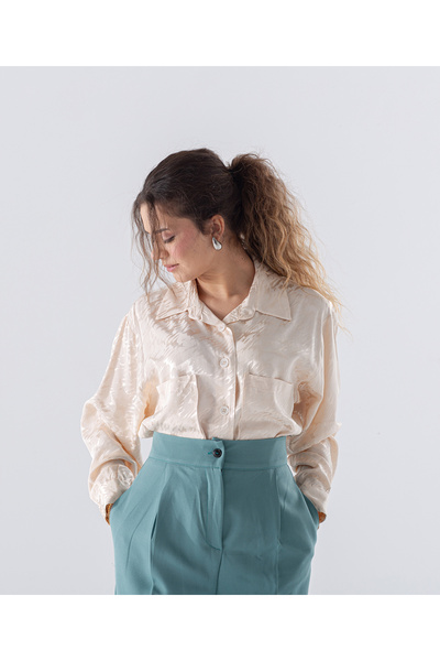 MODA Jakar Kumaş Saten İki Cepli Gömlek