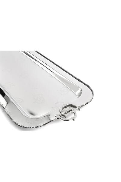 Mikasa Moor Darly Silver Metal Rectangular Tray 60X21Cm