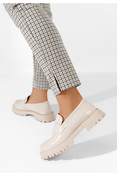 B T Shoes Béžové dámské mokasíny Lianera