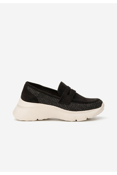 B T Shoes Černé mokasíny na platformě Almata