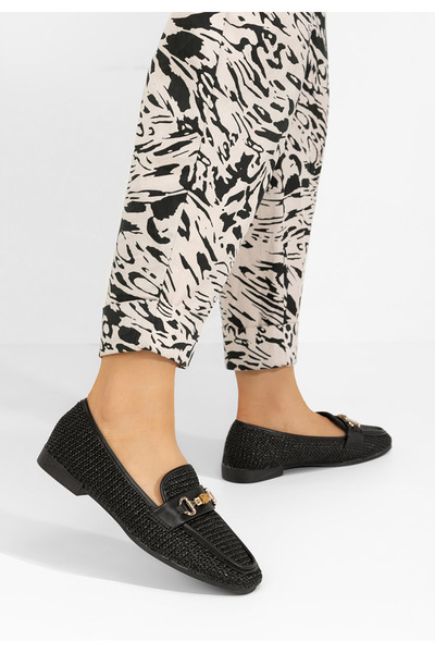 B T Shoes Černé dámské mokasíny Krystina