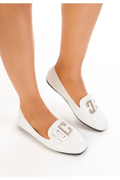 B T Shoes Bílé mokasíny dámské Joyday