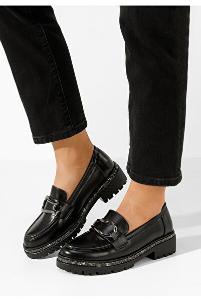 B T Shoes Černé dámské mokasíny Colista