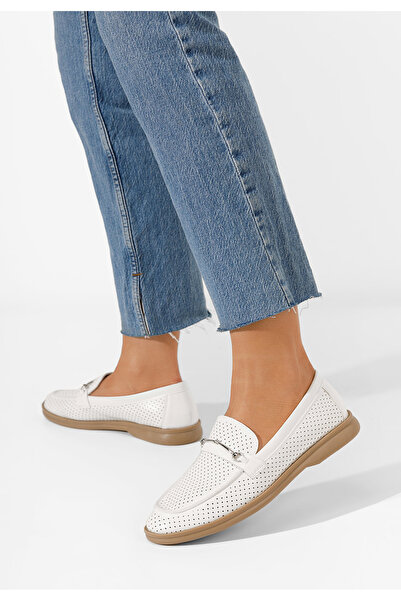 B T Shoes Biele mokasíny dámske Morvana V2