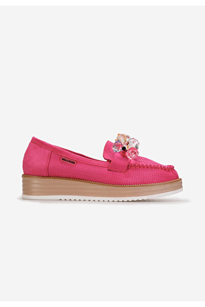 B T Shoes Fuchsiové mokasíny dámské Veiga