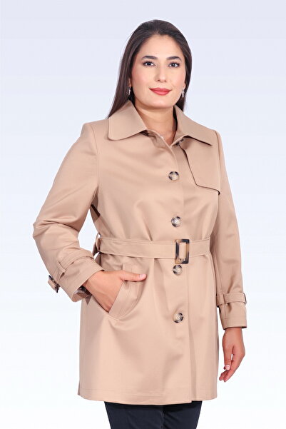 TOLGA SARAÇOĞLU 60076 CAMEL MİDİ BOY TRENÇKOT