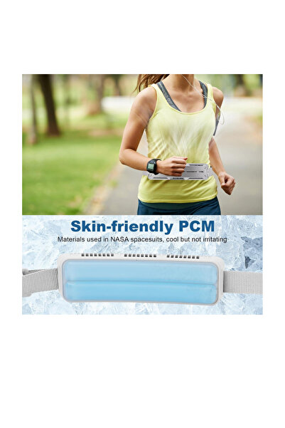 Generic Wearable Waist Fan with PCM Cooling–Body Fan with 3 Speeds, 5000mAh Rechargeable Battery,20H Runtime