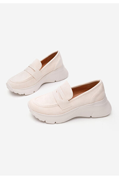 B T Shoes Almata V2 beige platform loafers